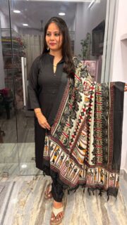 Premium Black Rayon Kurthi  Fabric